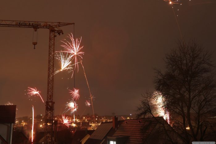 Feuerwerk in Eisingen am 1. Januar 2026