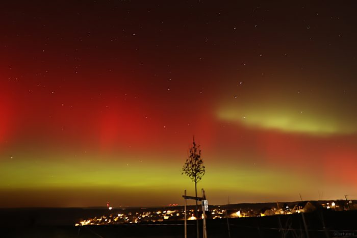 Polarlichtnacht in Eisingen in Unterfranken am 19. Januar 2026