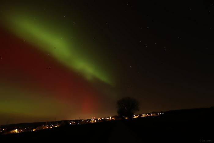 Polarlichtnacht in Eisingen in Unterfranken am 19. Januar 2026