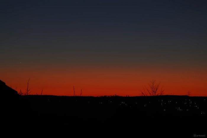 Planet Venus am 2. März 2026 am Westhimmel