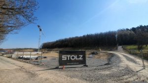 Baustelle des Neubaus einer Kläranlage in Waldbüttelbrunn am 23. März 2026