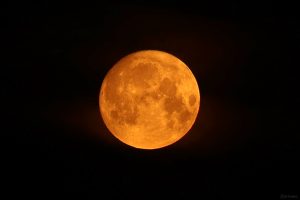 Untergehender zunehmender Mond (98,9% beleuchtet) am 29. Juni 2026