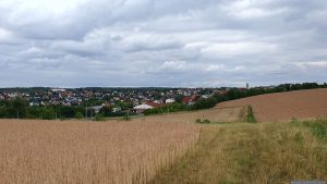Blick von der Goldenen Leite auf Eisingen am 5. Juli 2026