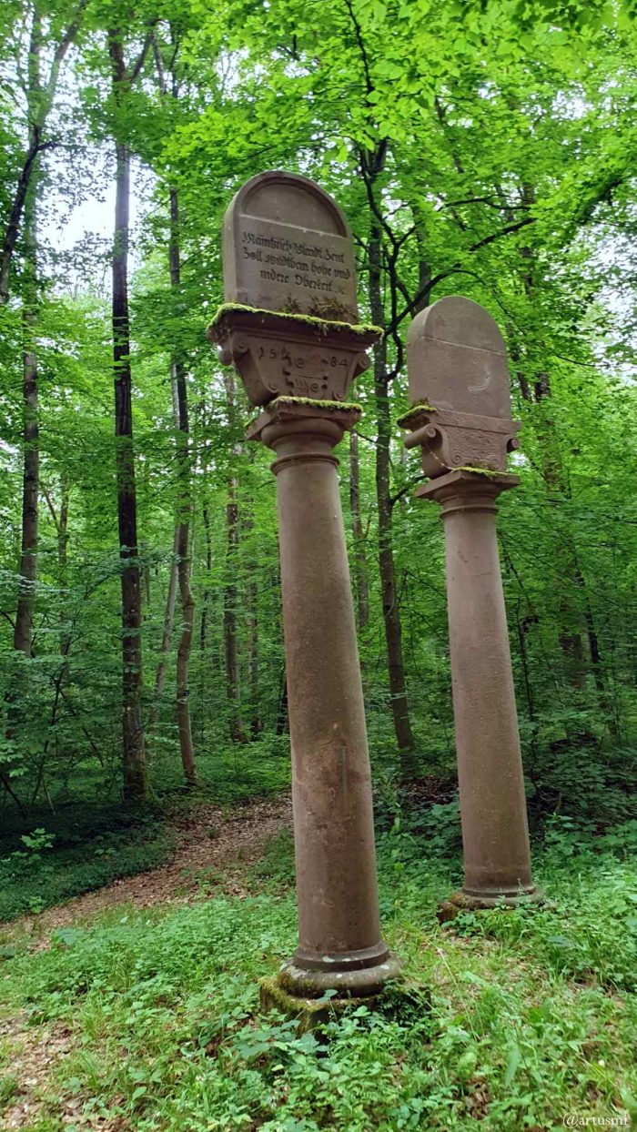 Hoheitssäulen im Irtenberger Wald am 5. Juli 2026