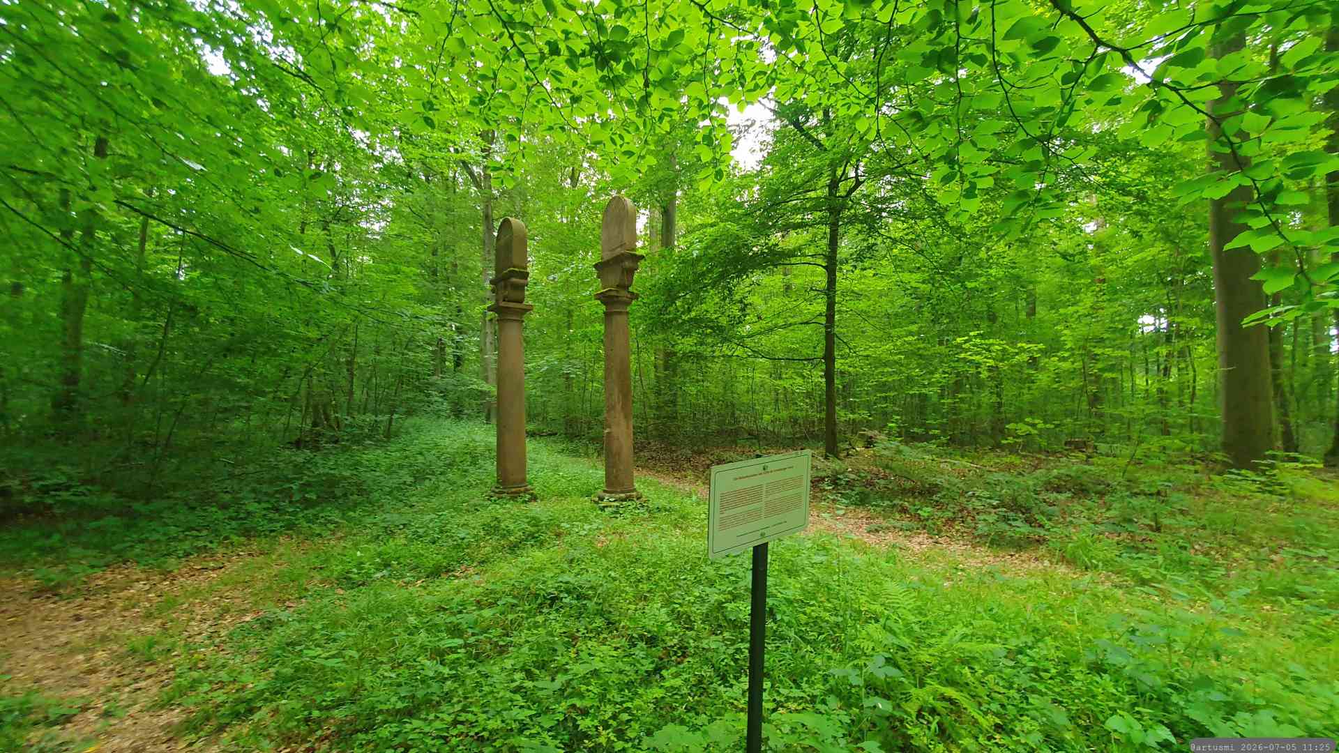 Hoheitssäulen im Irtenberger Wald am 5. Juli 2026