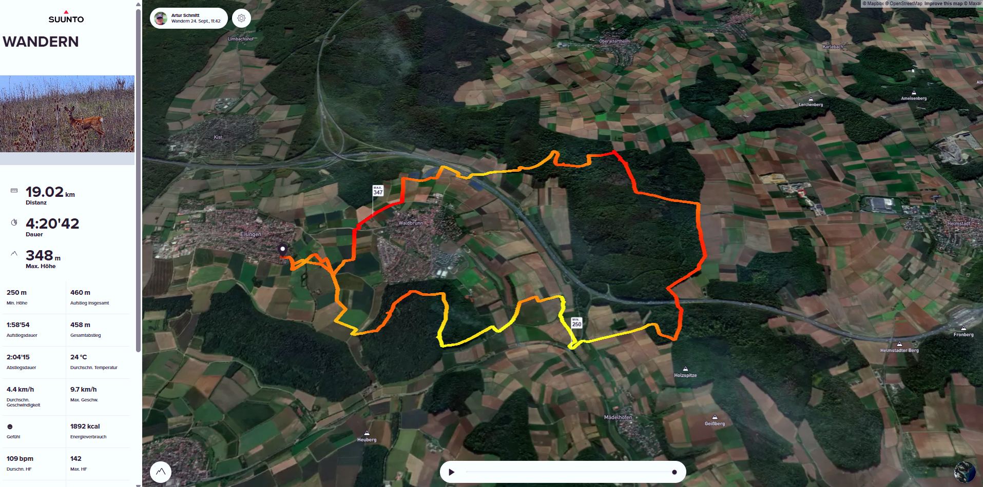 Unsere Wanderstrecke vom 24. September 2026 im Überblick