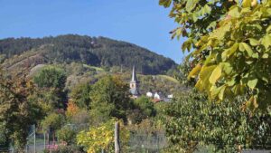 Blick auf die römisch-katholische Pfarrkirche St. Andreas in Erlabrunn