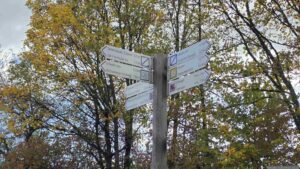 Wegweiser an der BMX-Anlage